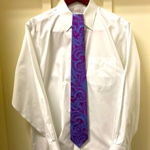 VIV Italian brand Blue/Fuscia mens 100% silk necktie